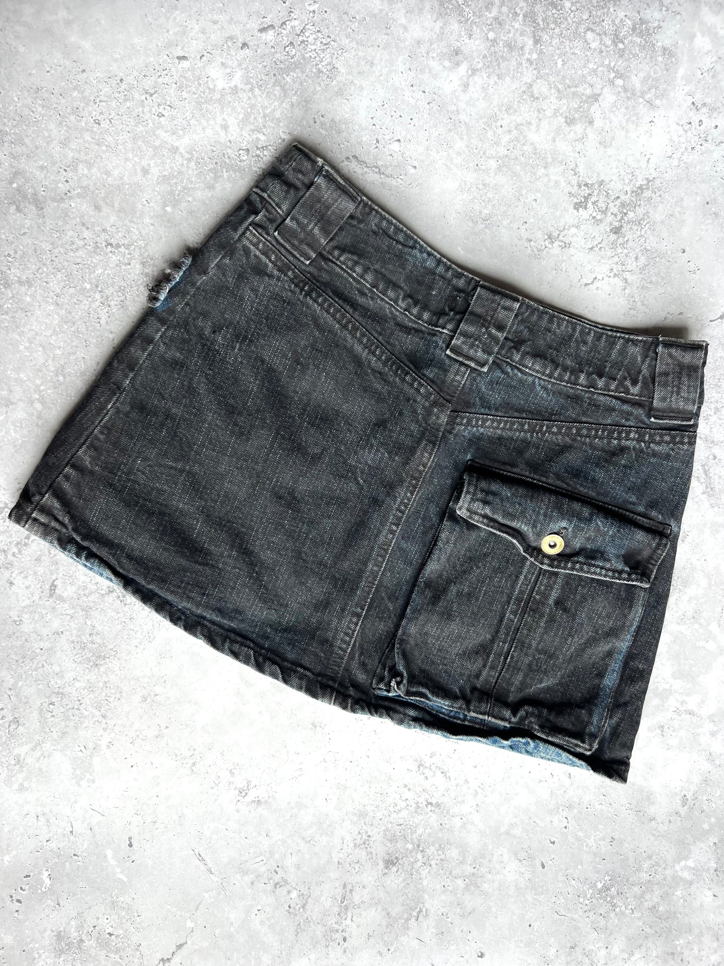 Versace Frayed Denim Skirt