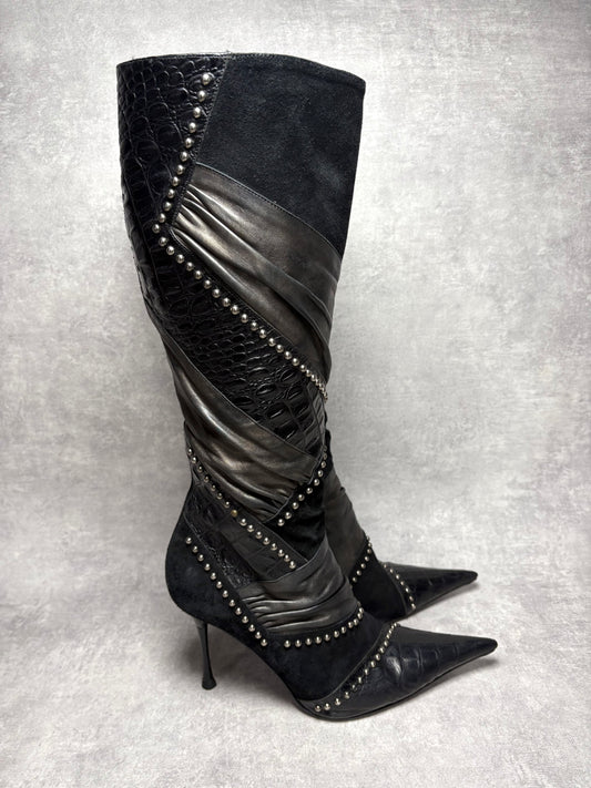 El Dantes Studded Knee Boots
