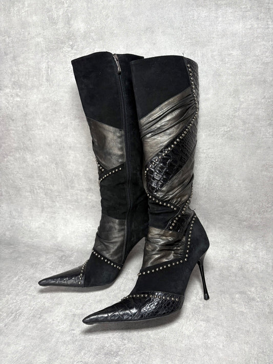 El Dantes Studded Knee Boots