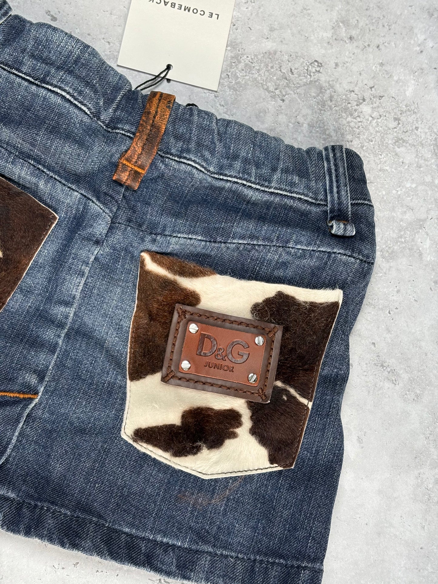 D&G Denim Cow Print Skirt