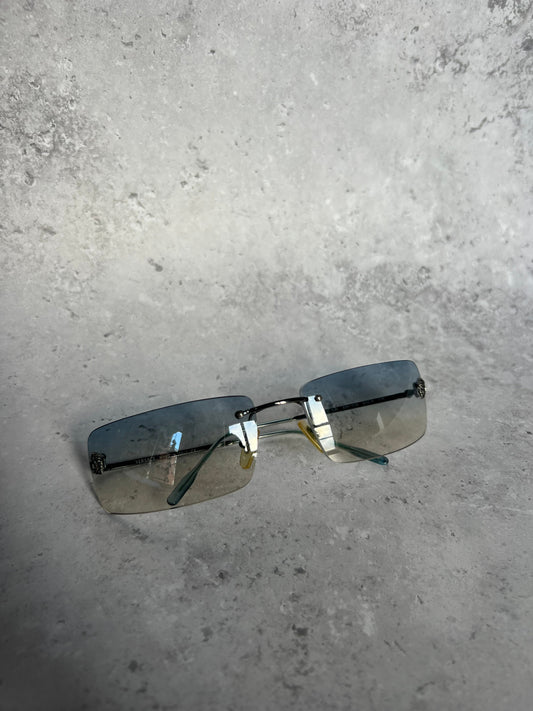 Versace Blue Rimless Sunglasses