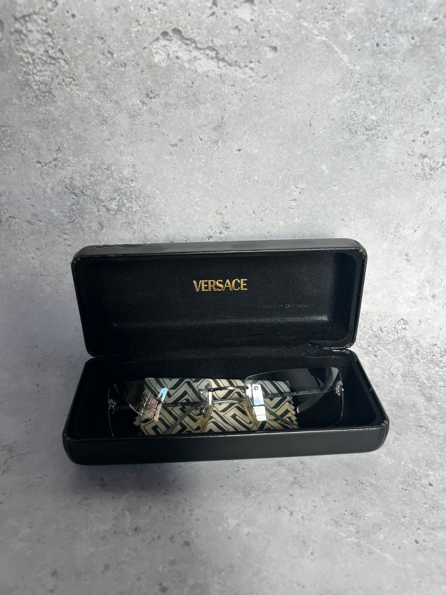 Versace Blue Rimless Sunglasses