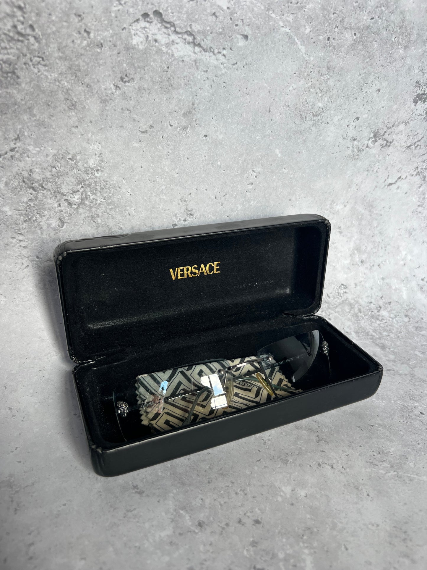 Versace Blue Rimless Sunglasses