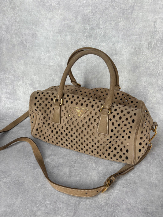 Prada Perforated Suede Bag