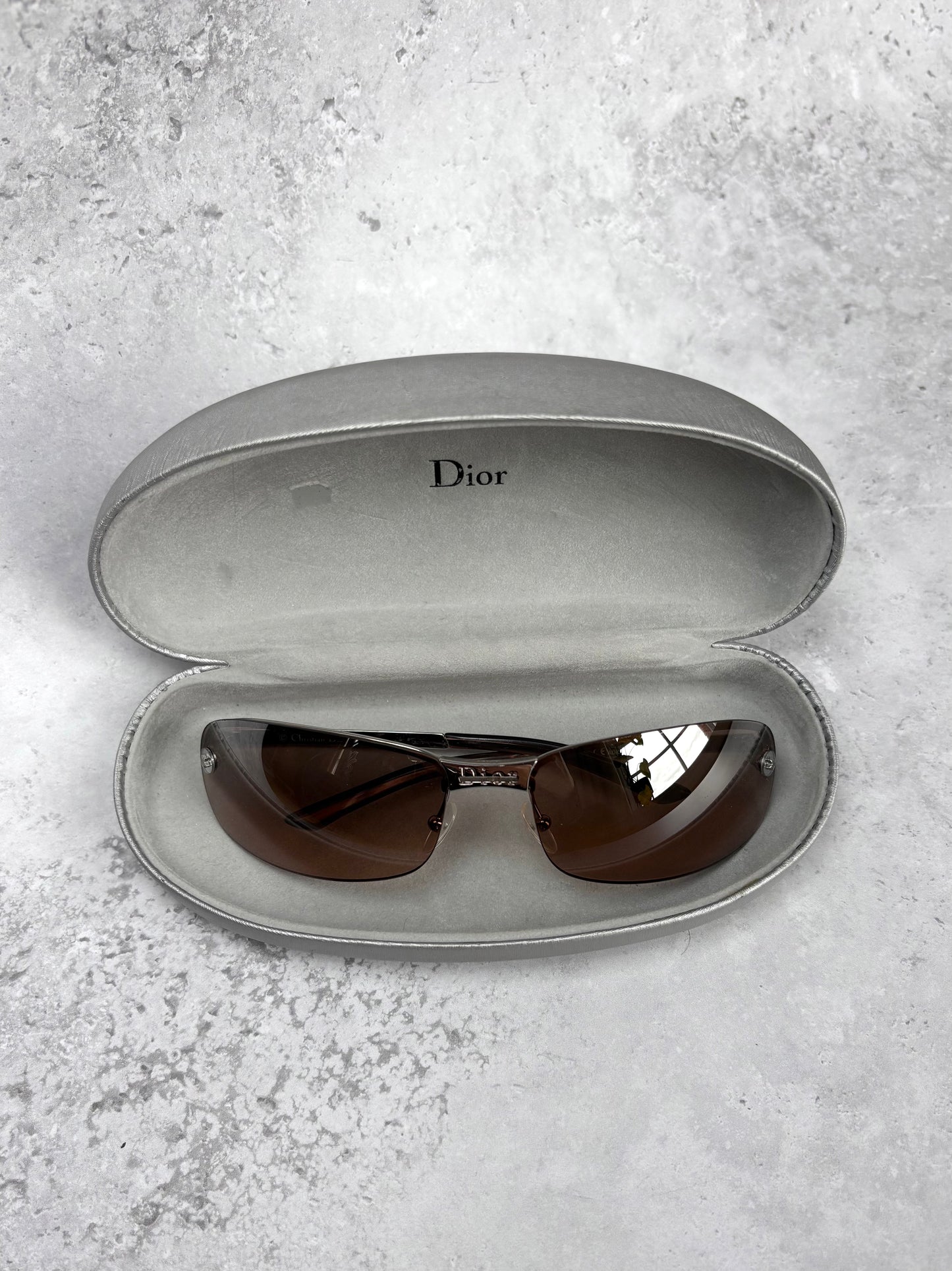 Dior Brown Rimless Sunglasses