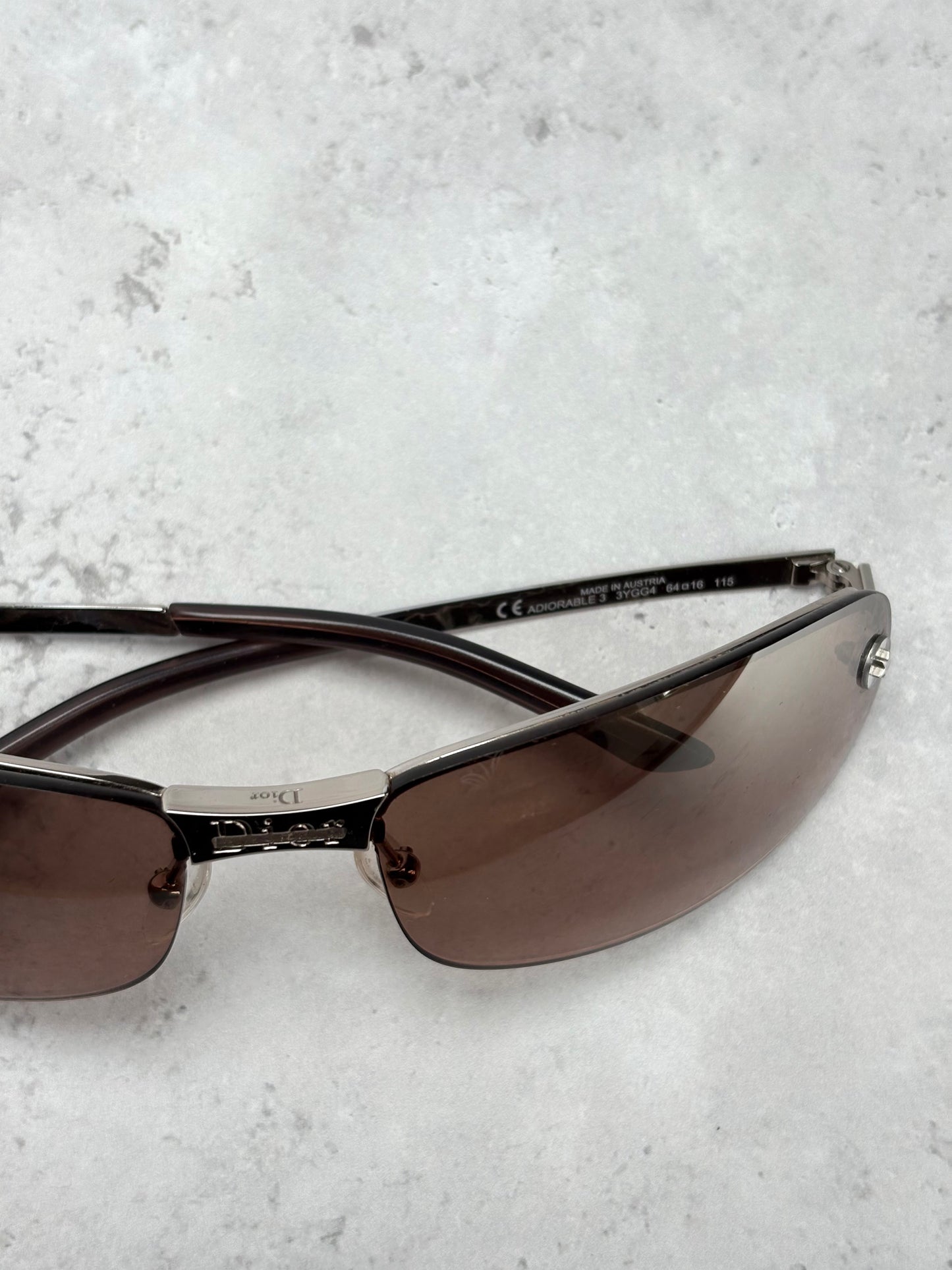 Dior Brown Rimless Sunglasses