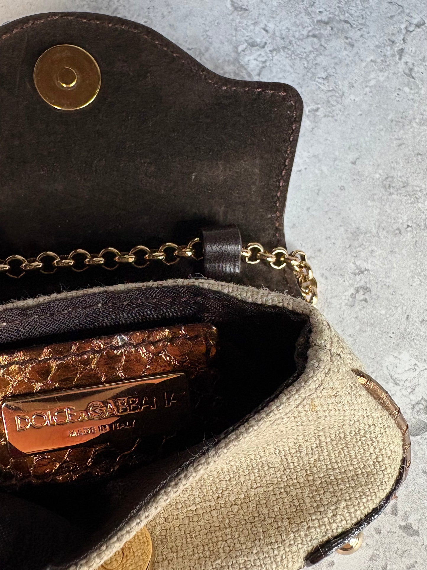 D&G Snakeskin and Gold Mini Purse