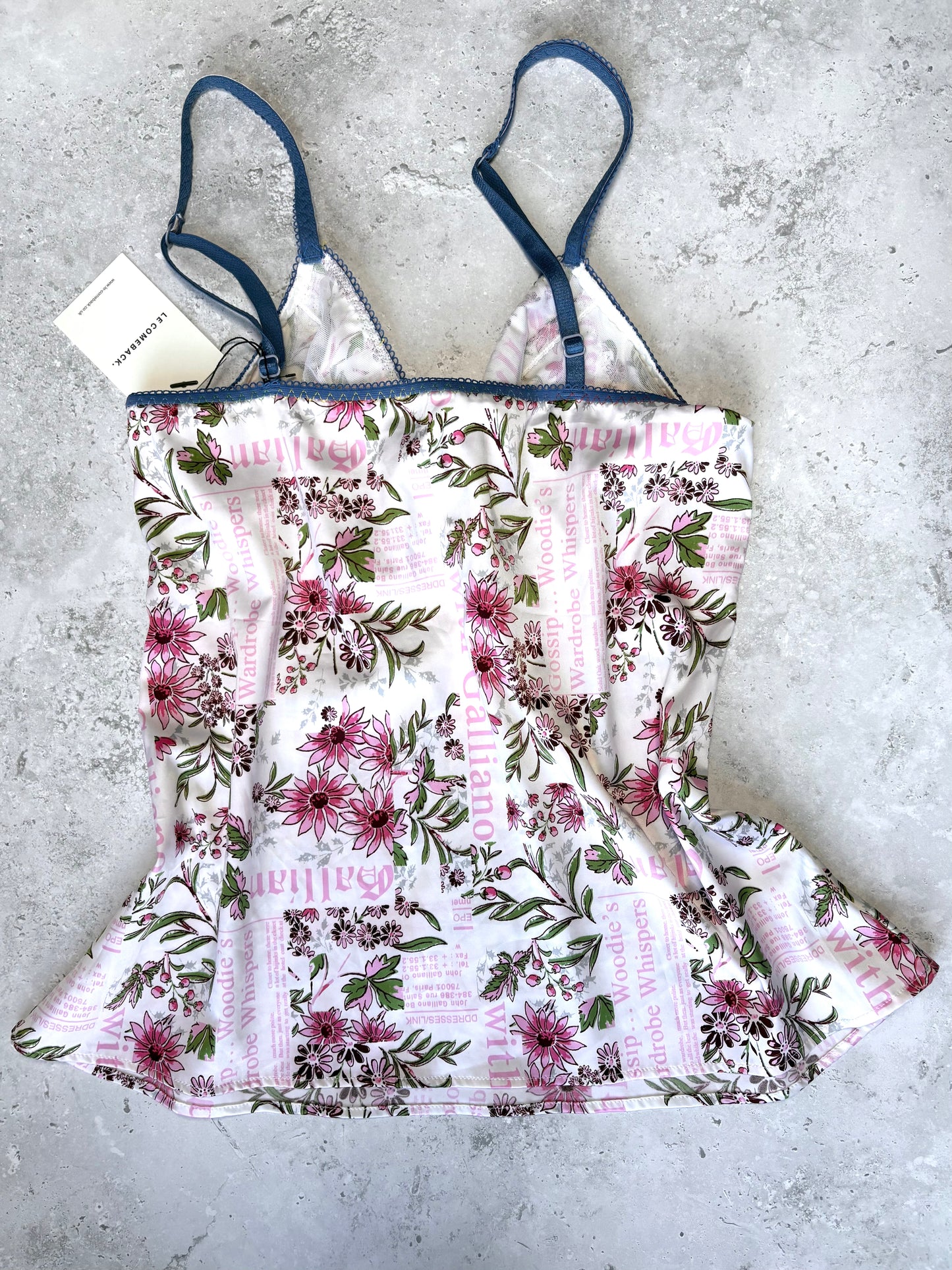 Galliano Newspaper Print Cami Top