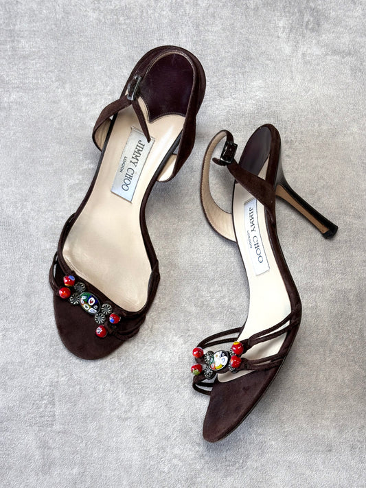 Jimmy Choo Suede Beaded Heels