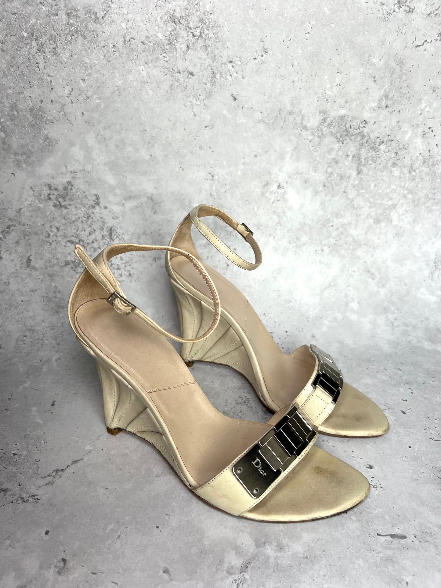 Dior Metal Strap Wedges
