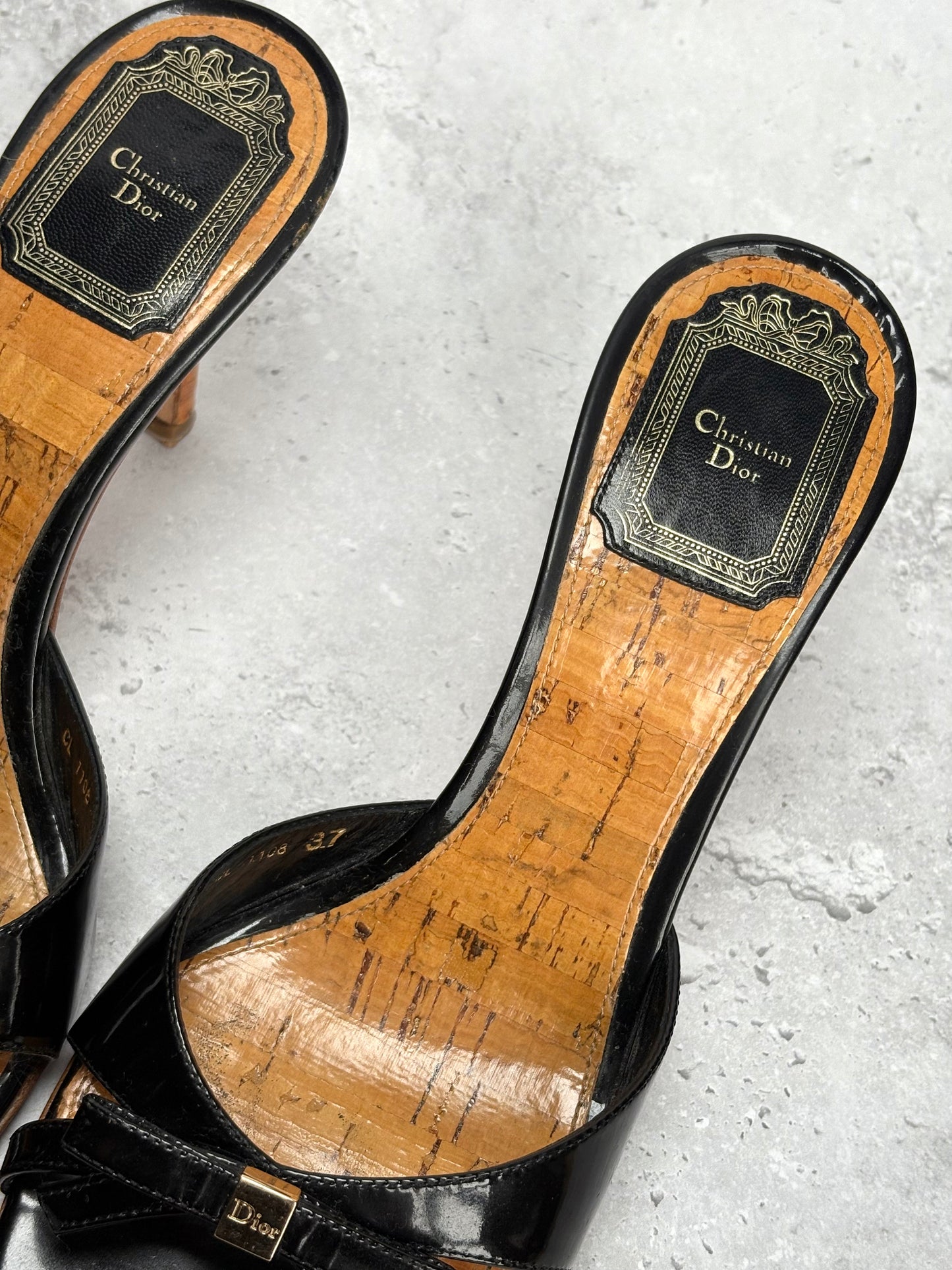 Dior Patent Bow Mules