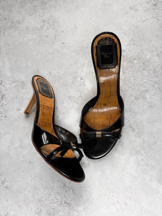 Dior Patent Bow Mules