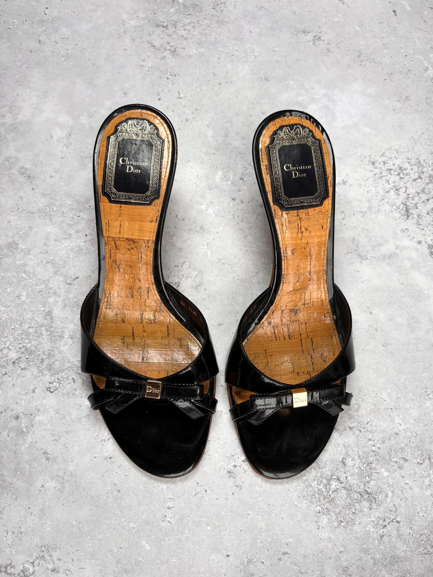 Dior Patent Bow Mules