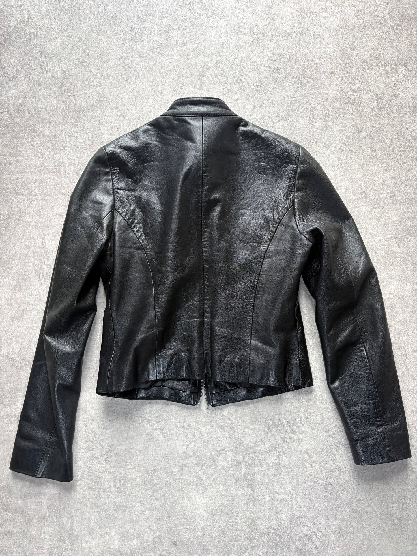 Buckle Leather Moto Jacket
