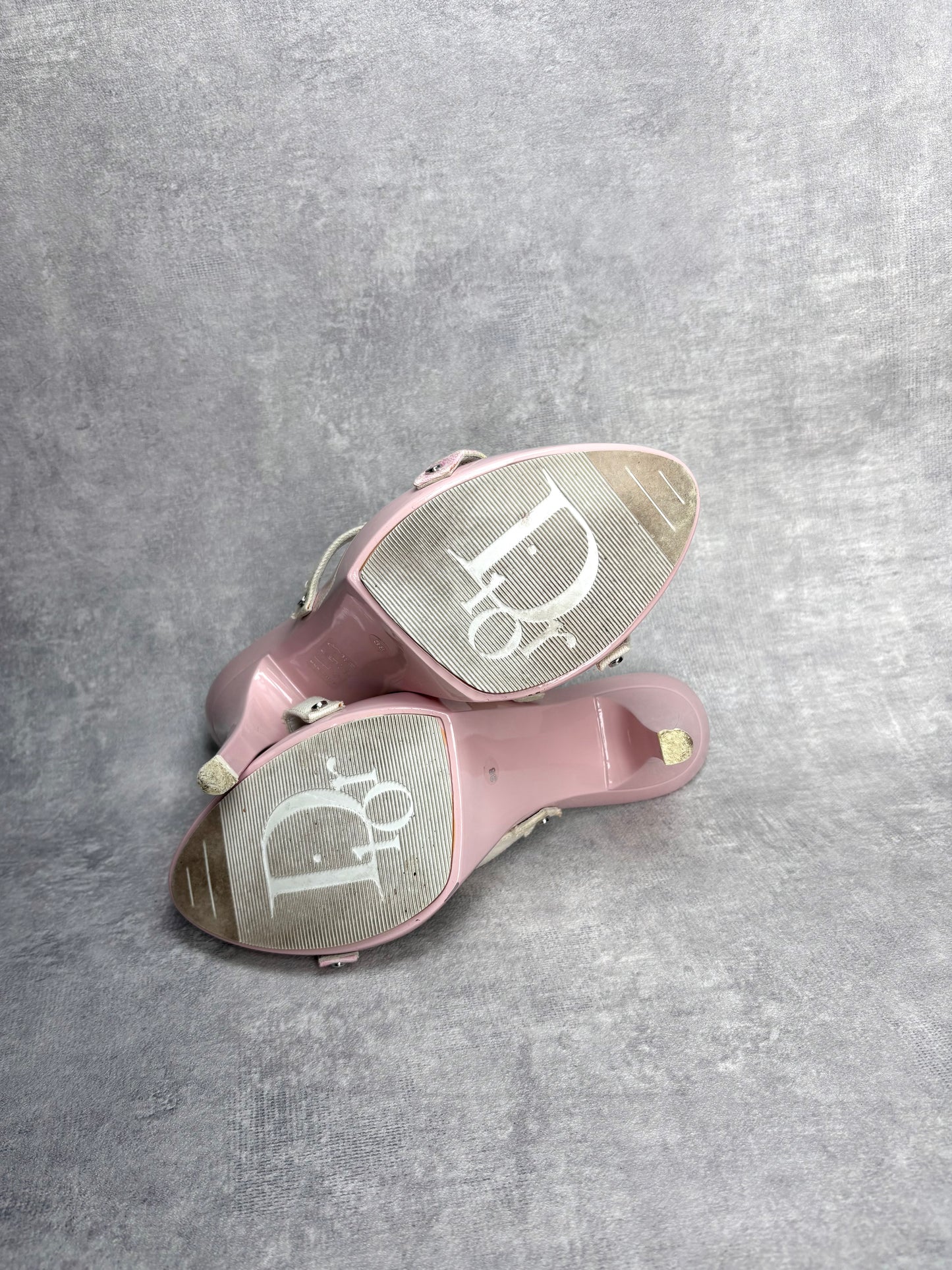 Dior Distressed Floral Mules