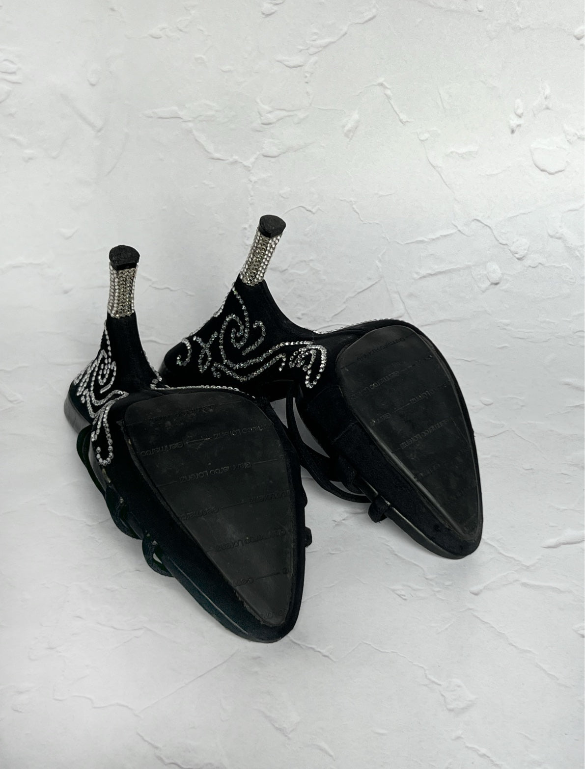 Gianmarco Lorenzi Diamante Suede Heels