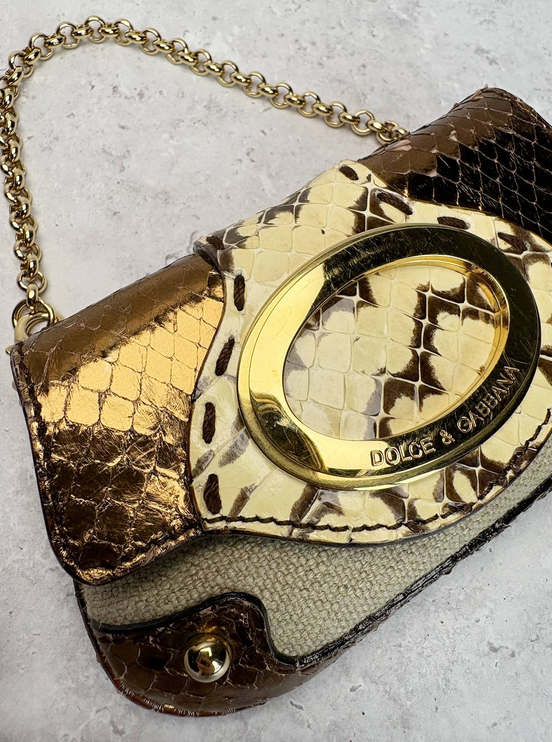 D&G Snakeskin and Gold Mini Purse