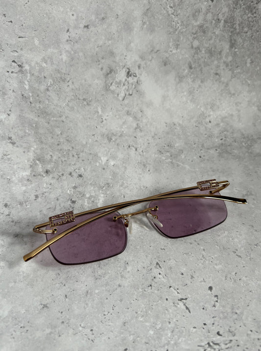 Gucci Pink Rimless Sunglasses