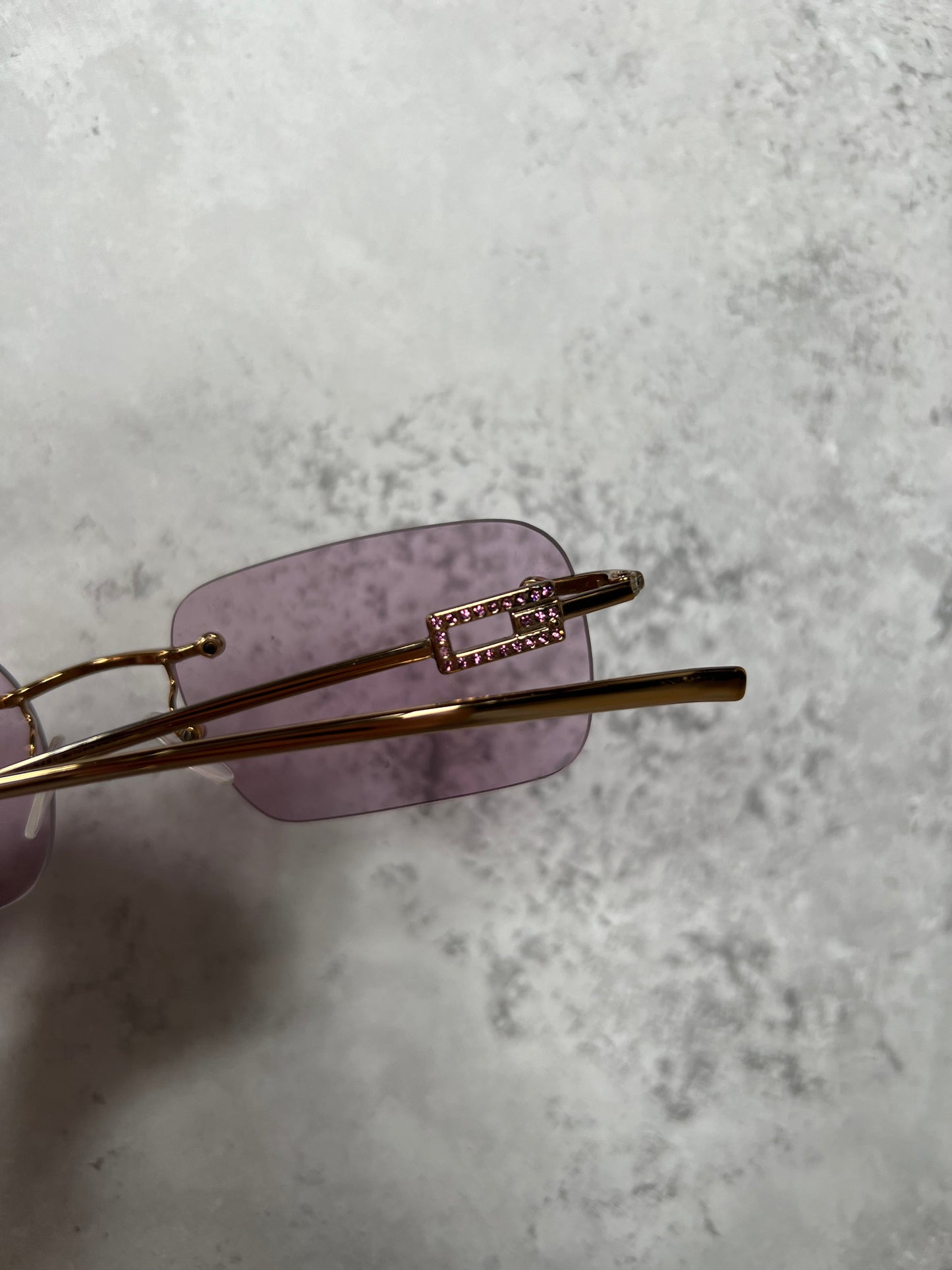 Gucci Pink Rimless Sunglasses