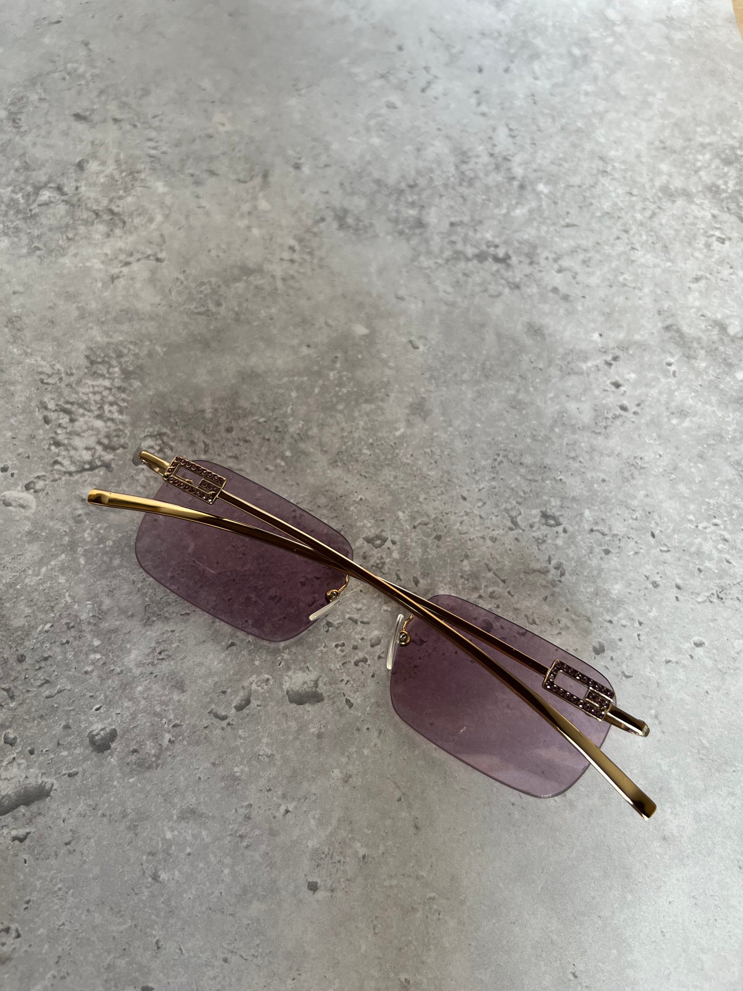 Gucci Pink Rimless Sunglasses