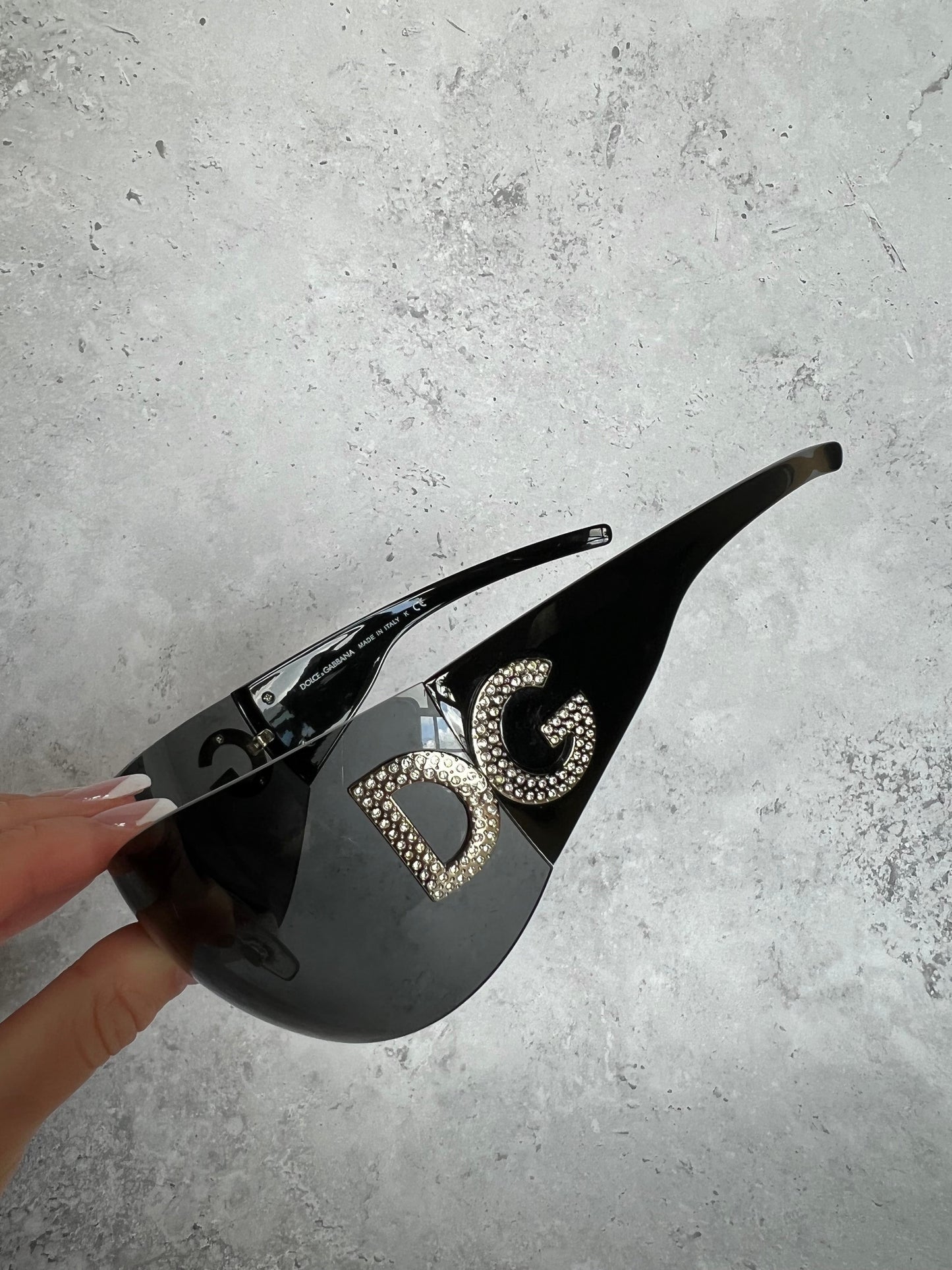D&G Diamanté Shield Sunglasses