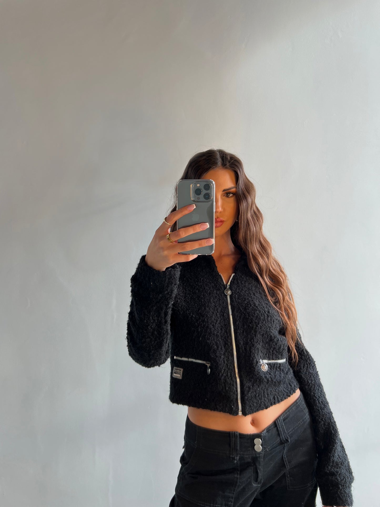 Versace Boucle Cropped Jacket