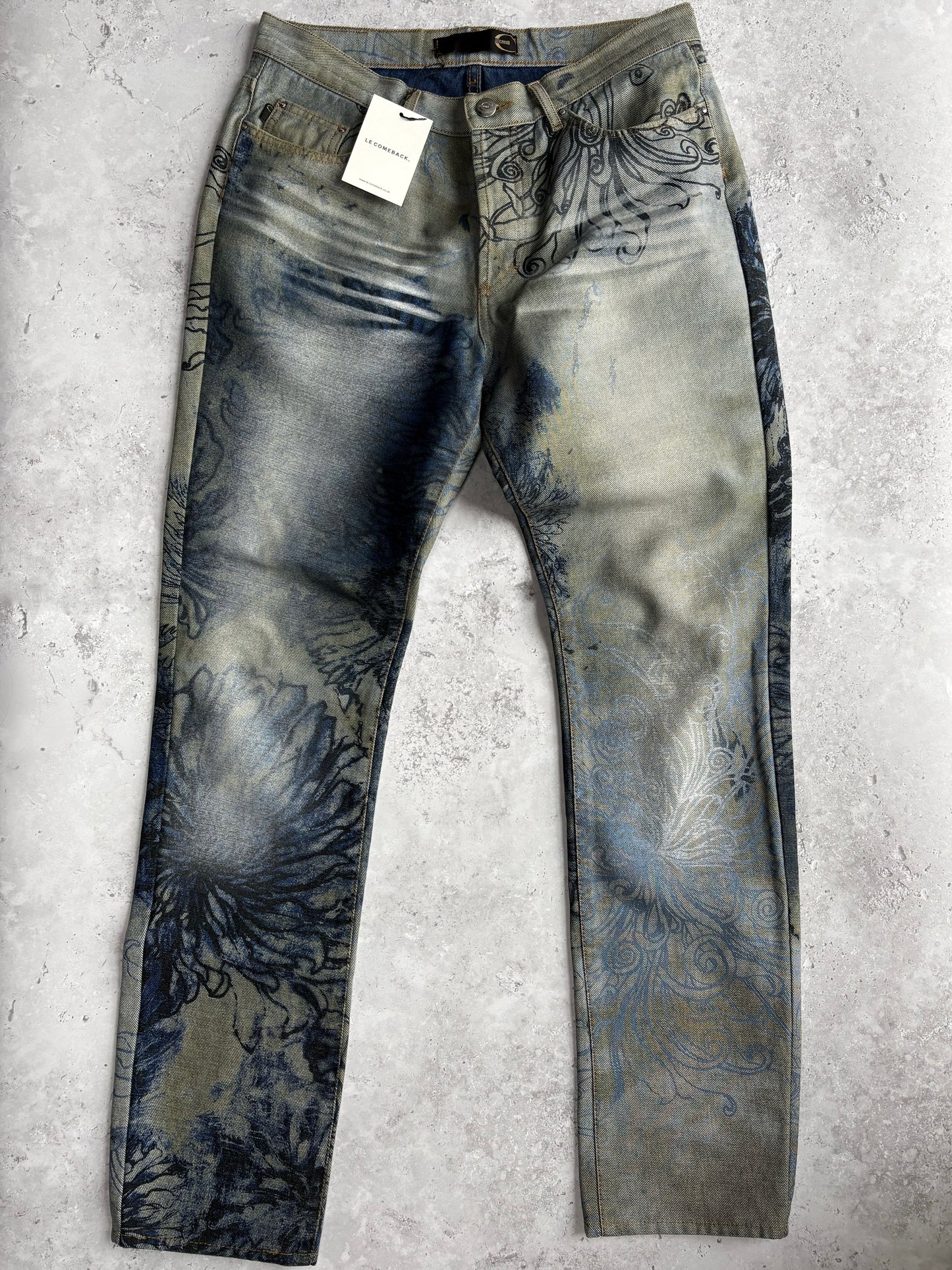 Cavalli Blue Floral Jeans