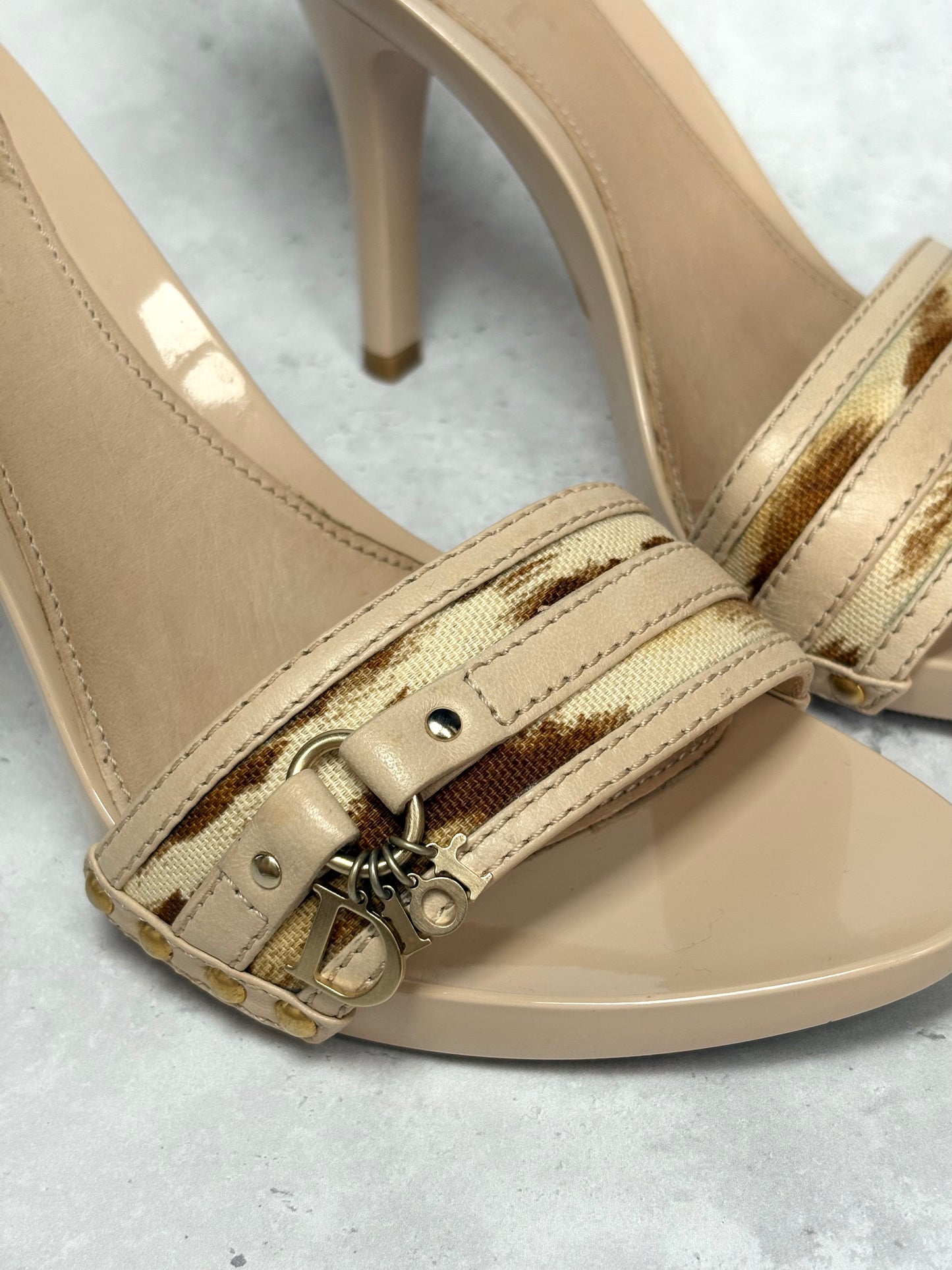 Dior Animal Print Charm Mules
