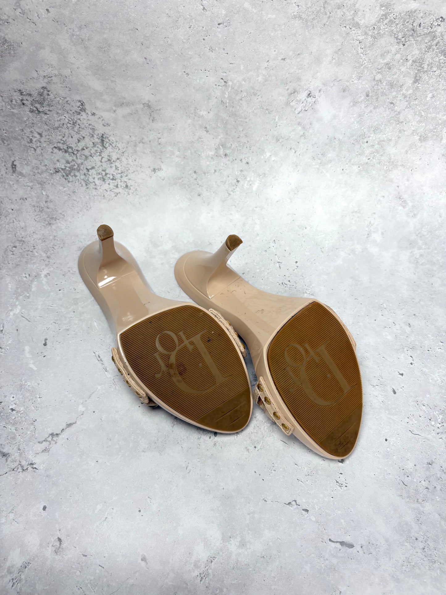 Dior Animal Print Charm Mules