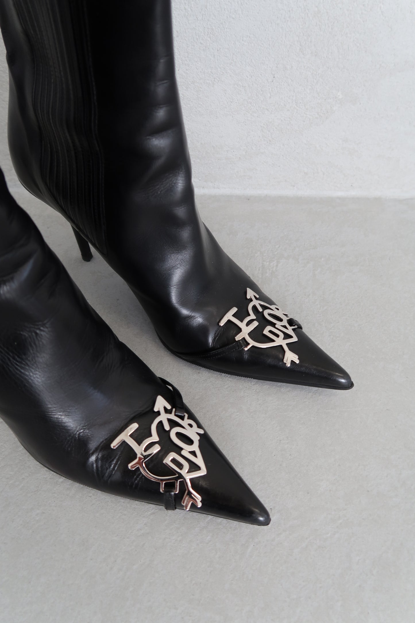 Dior Metal Logo Ankle Boots