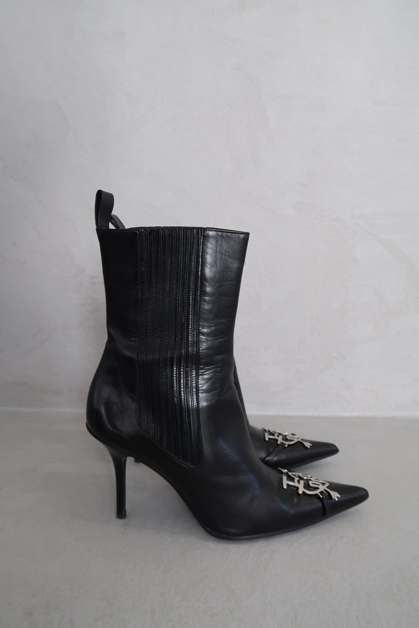 Dior Metal Logo Ankle Boots