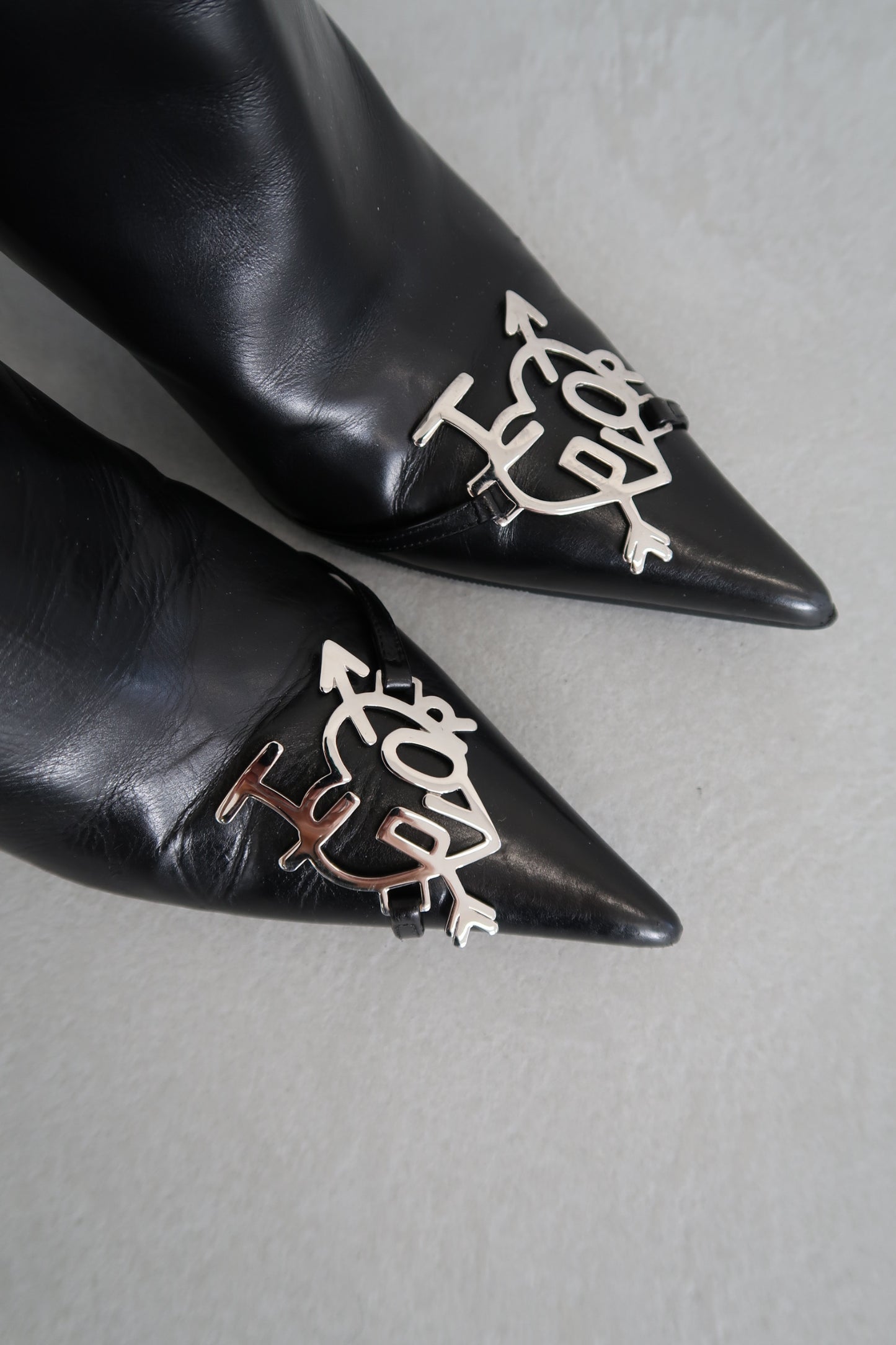 Dior Metal Logo Ankle Boots
