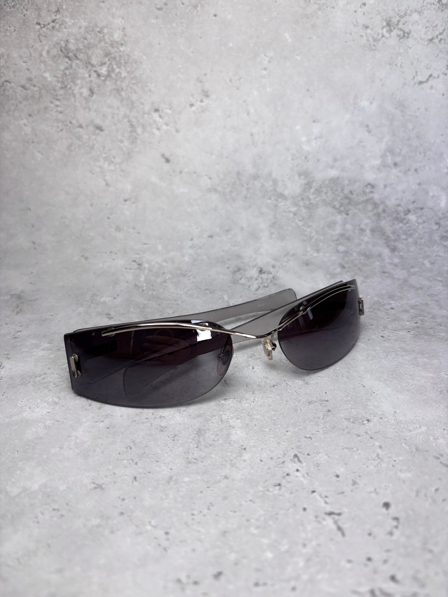 Gucci Grey Rimless Sunglasses