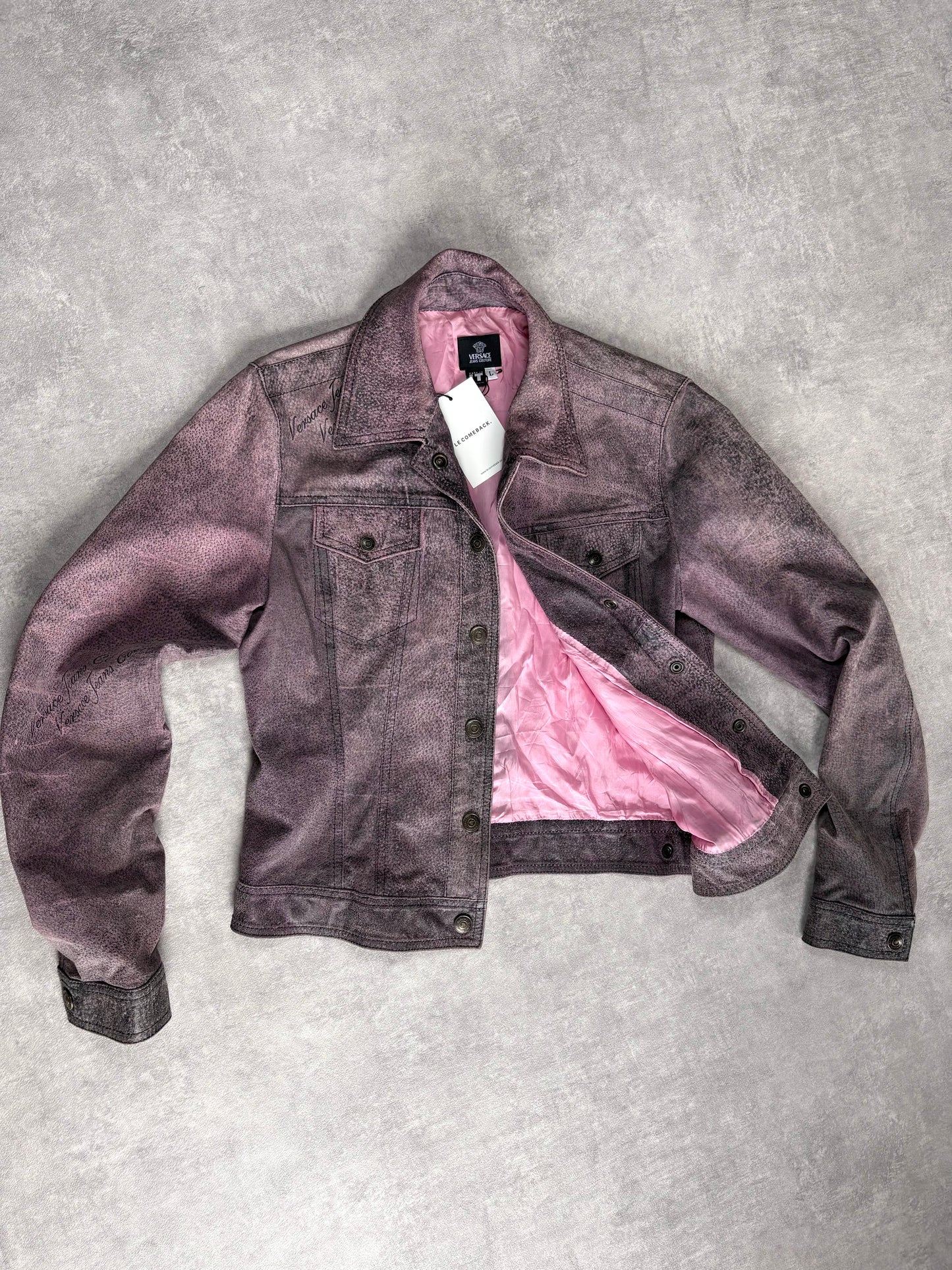 Versace Distressed Leather Jacket