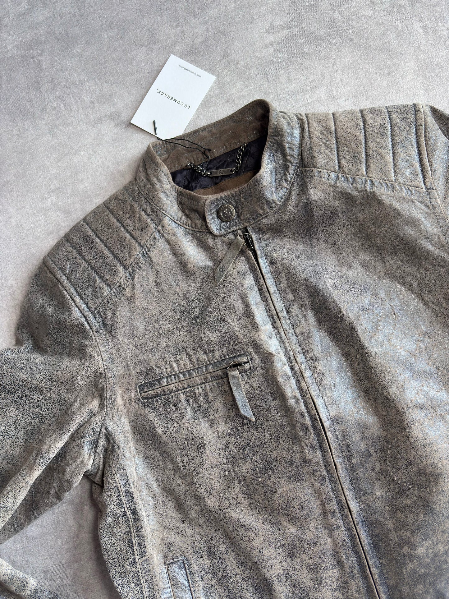 D&G Distressed Leather Biker Jacket