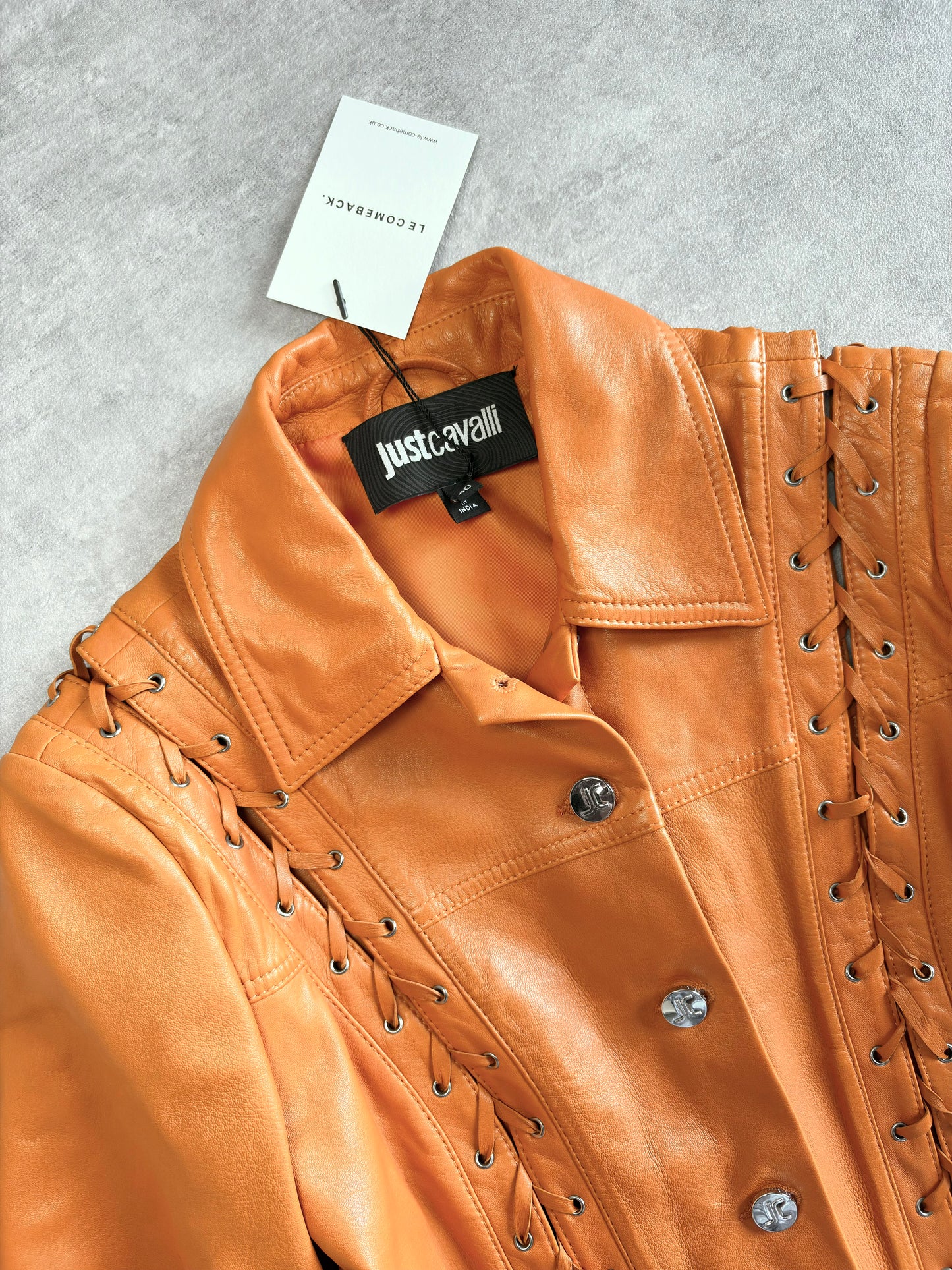 Cavalli Corset Leather Jacket