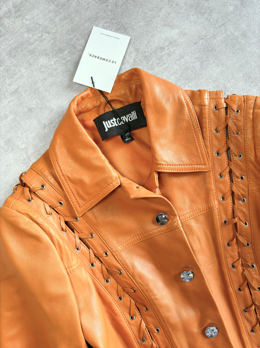 Cavalli Corset Leather Jacket