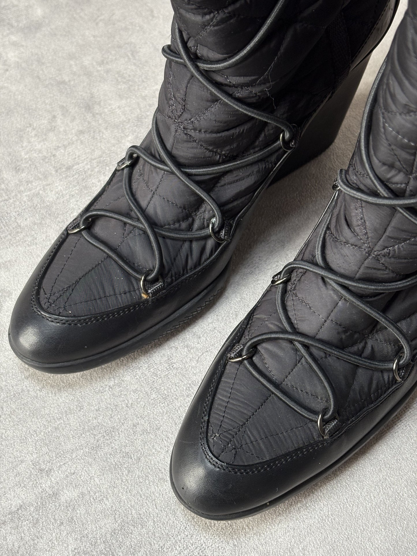 Prada Fur Quilted Snow Boots