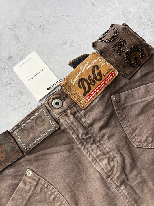 D&G Leather Tab Mini Skirt