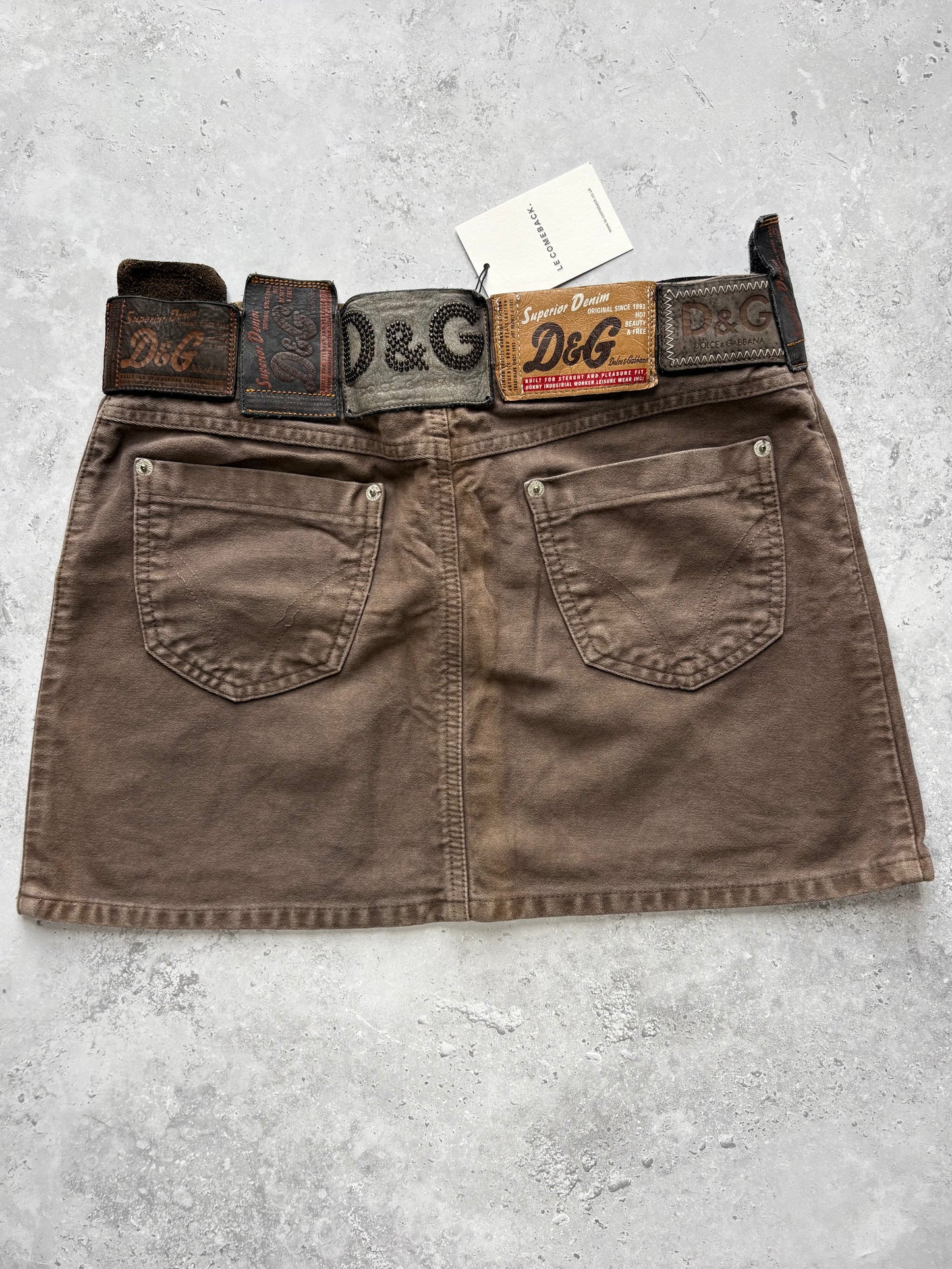 D&G Leather Tab Mini Skirt