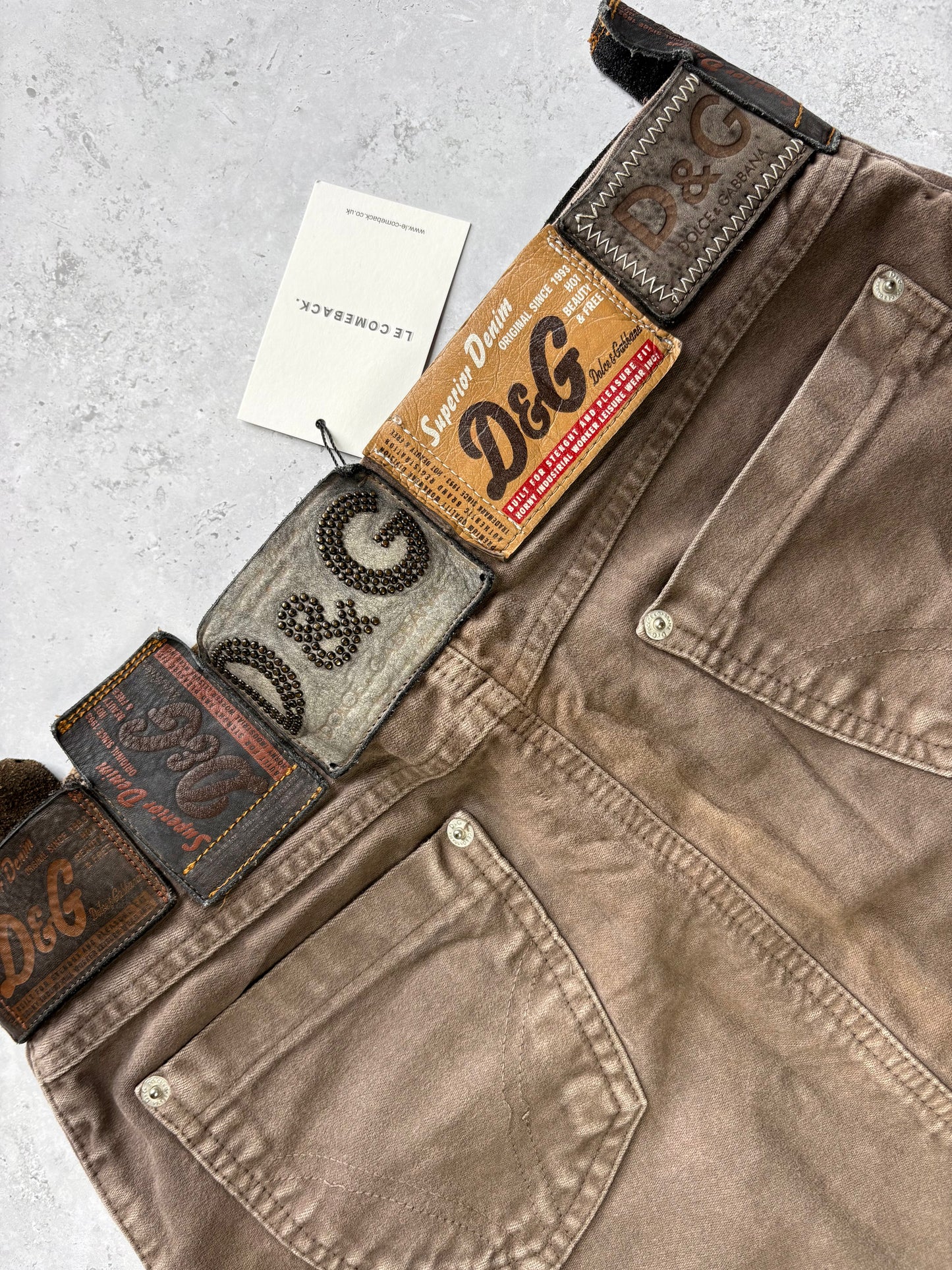 D&G Leather Tab Mini Skirt