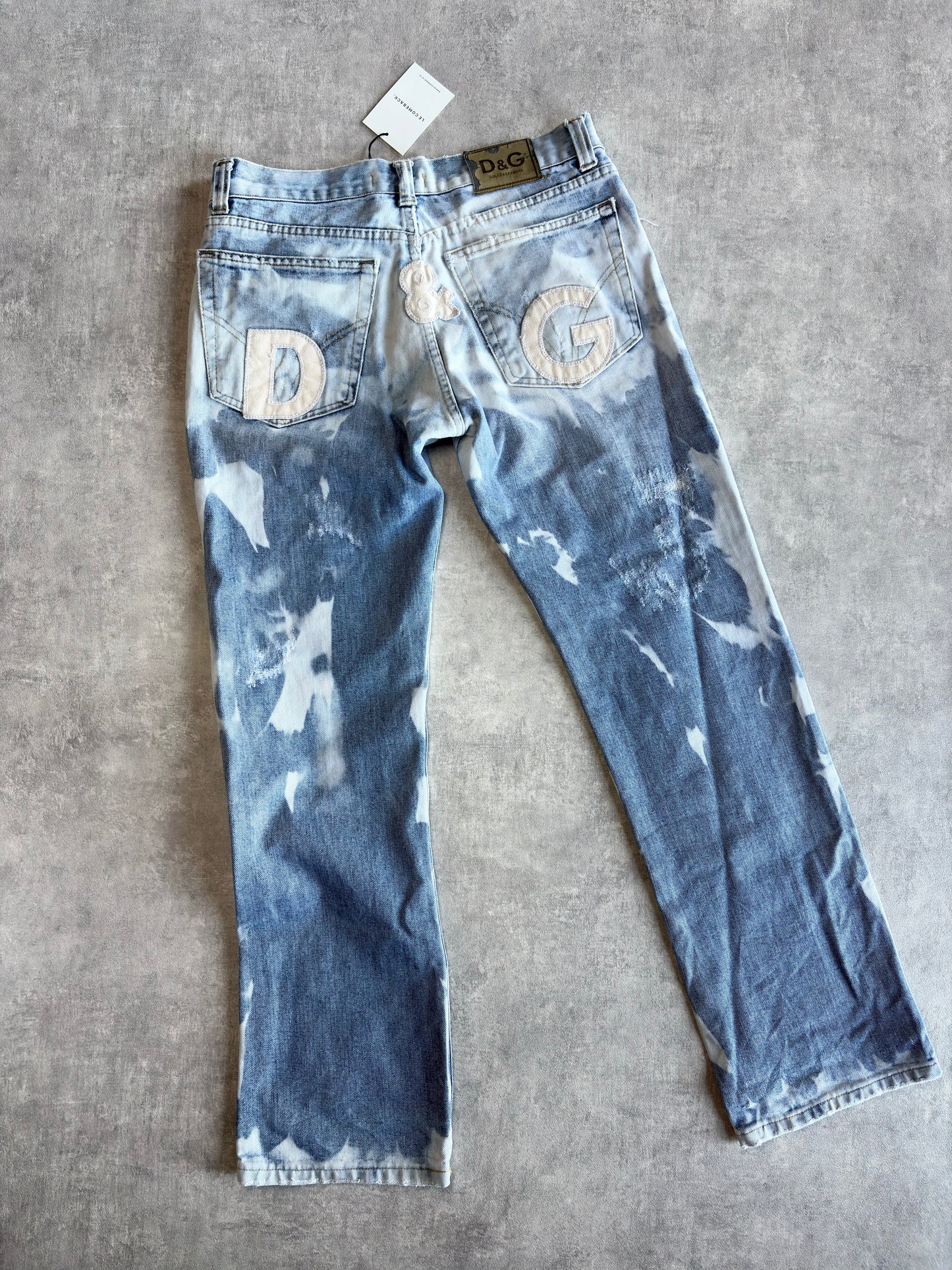 D&G Distressed Logo Jeans