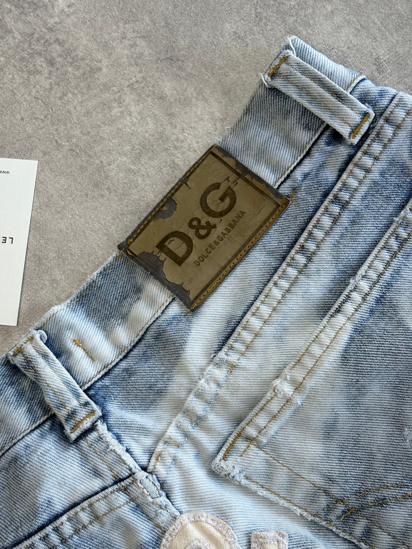 D&G Distressed Logo Jeans