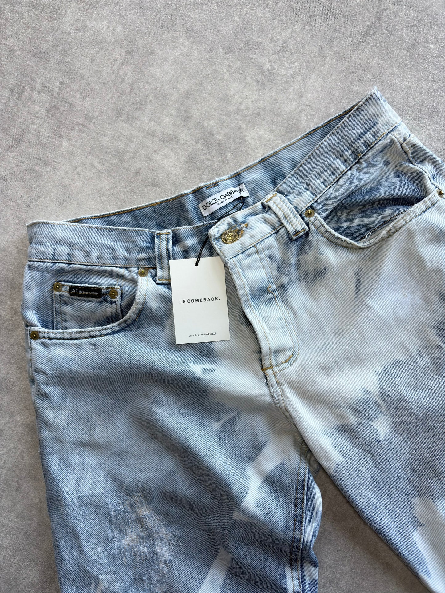 D&G Distressed Logo Jeans