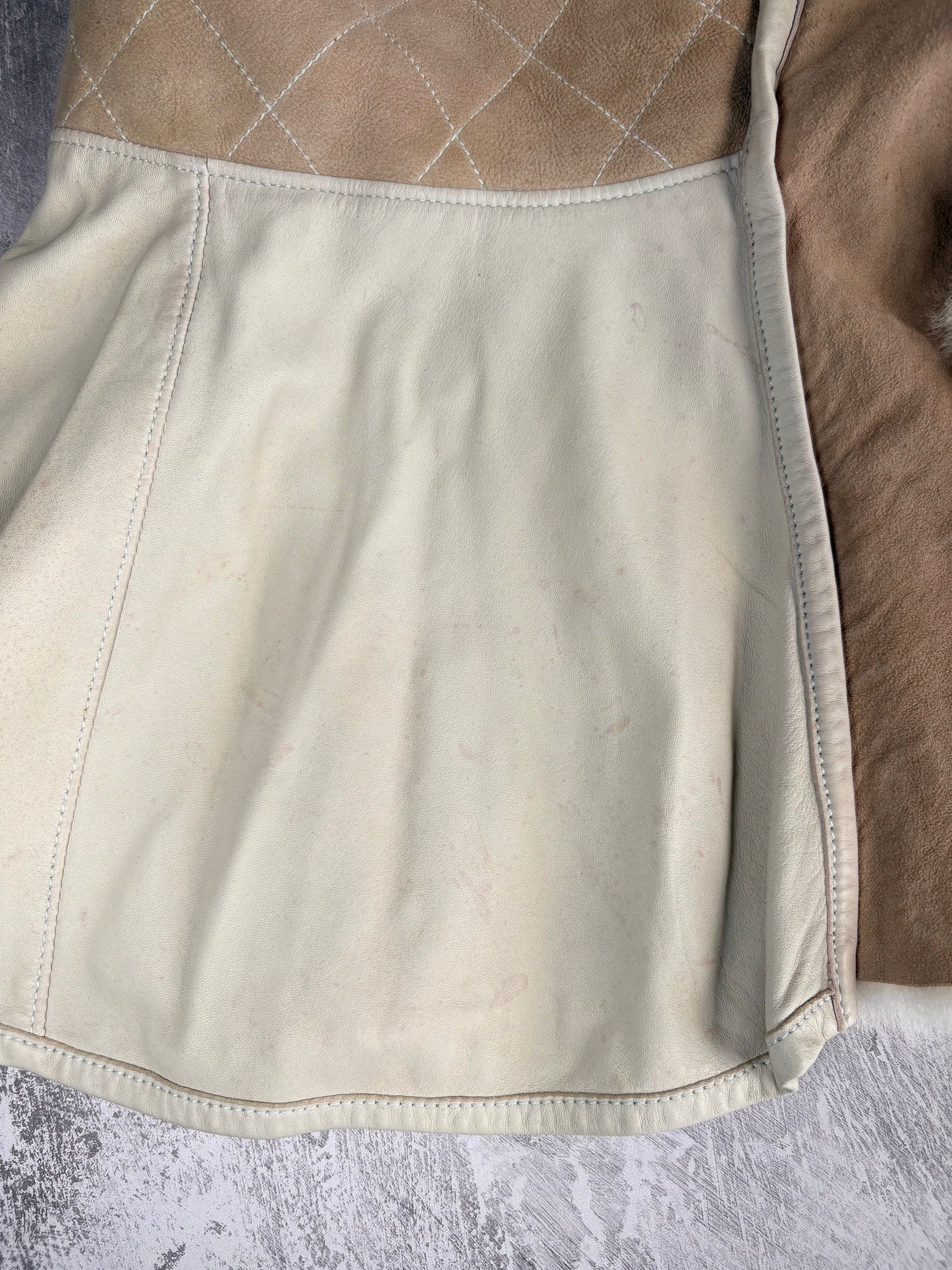 Cavalli Shearling and Suede Skirt