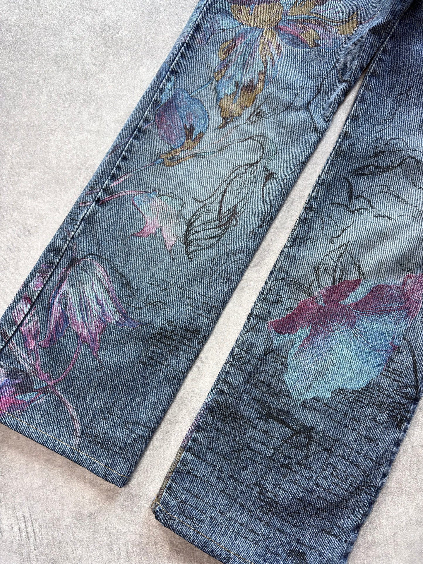 Cavalli Script Floral Jeans