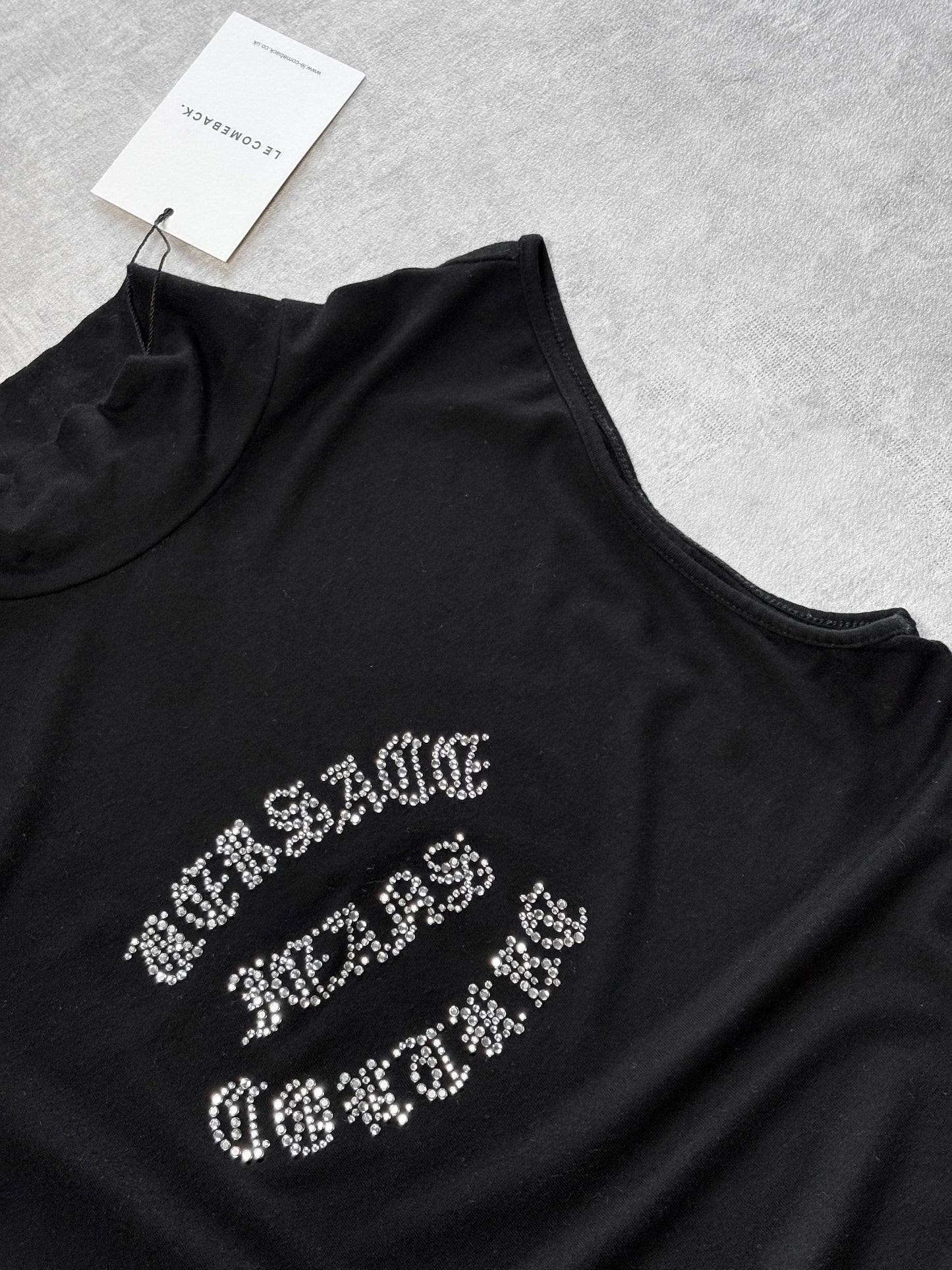 Versace Rhinestone High Neck Top