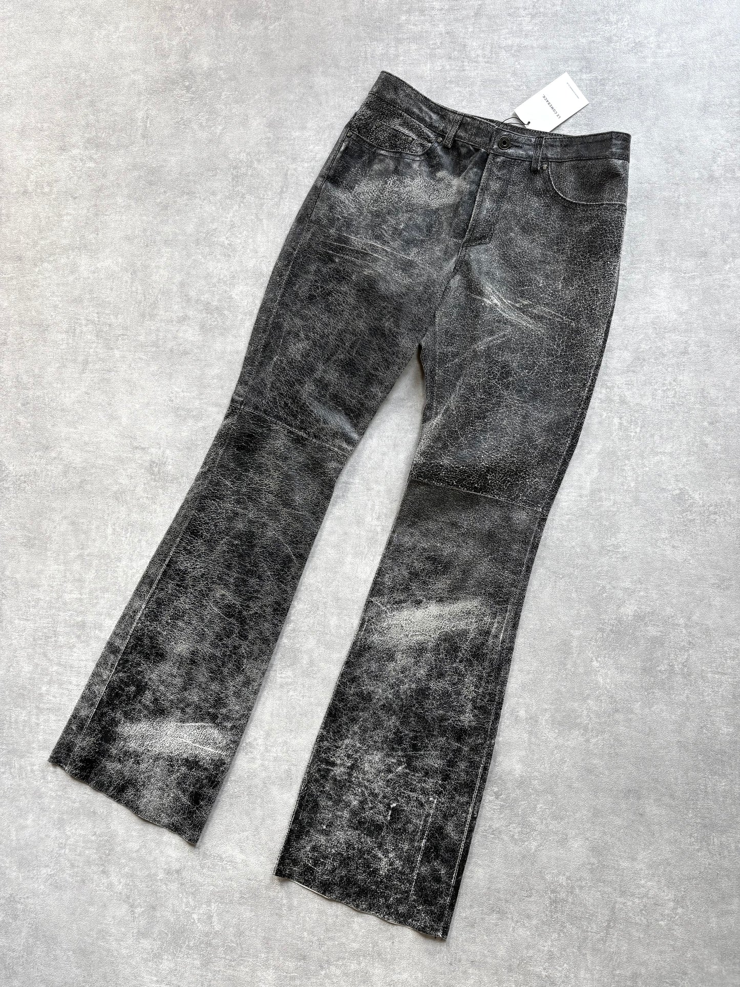 Versace Distressed Leather Trousers