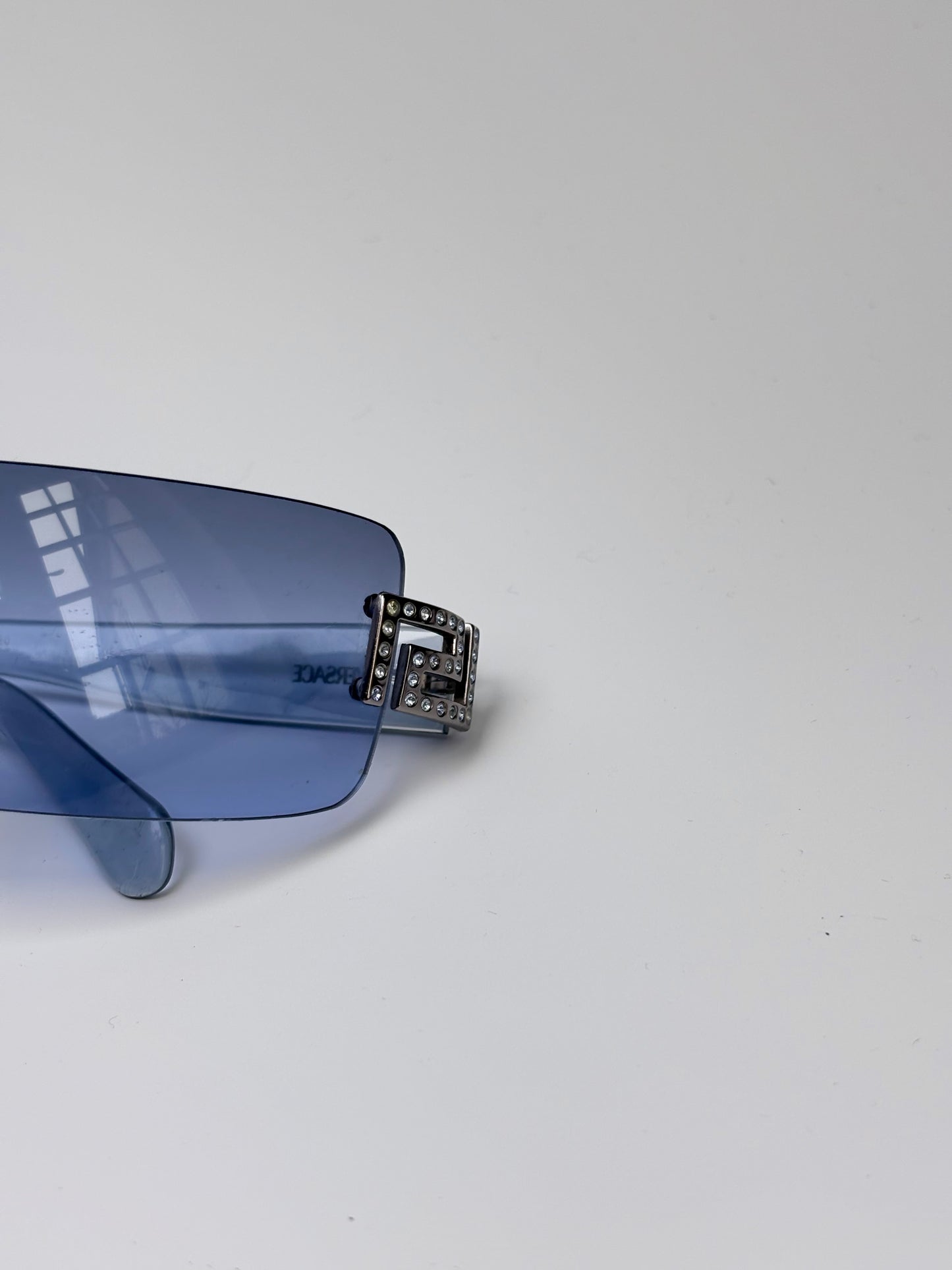Versace Diamante Blue Rimless Sunglasses