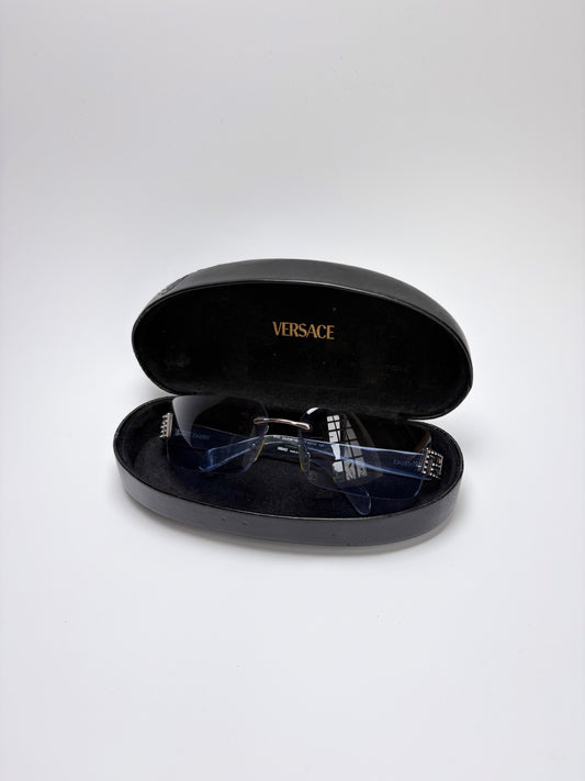 Versace Diamante Blue Rimless Sunglasses